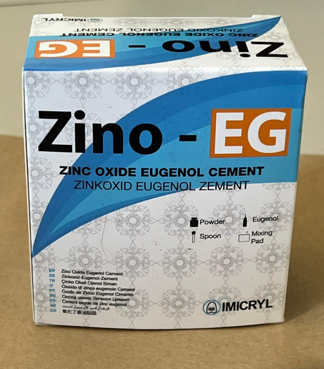 Cement-based powder and liquid system based on zinc oxide and eugenol. Zing cement for dental restoration. Zinc oxide eugenol.