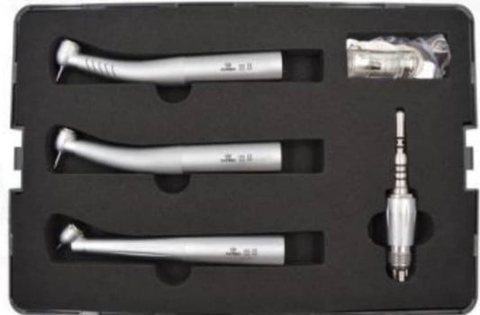 Turbines , (Copie) (Copie) Fiber optic handpiece kit of 3 sets handpieces and  1 adapter, dental handpiece high speed . 4 holes